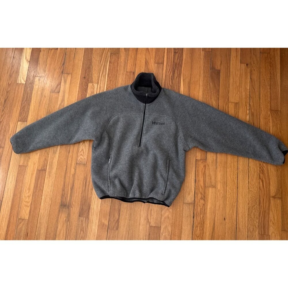 Marmot Made in USA Fleece Pullover 1/2 Zip Men's Gray Size Large